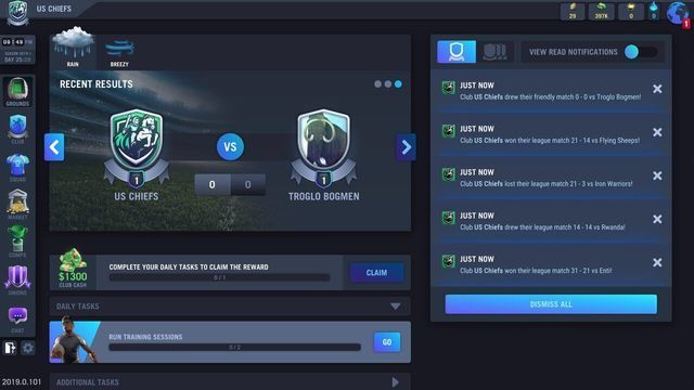 Blackout Rugby Manager Screenshot